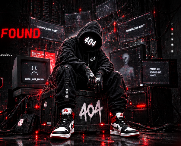 ERROR 404 sitting in a corrupted terminal room